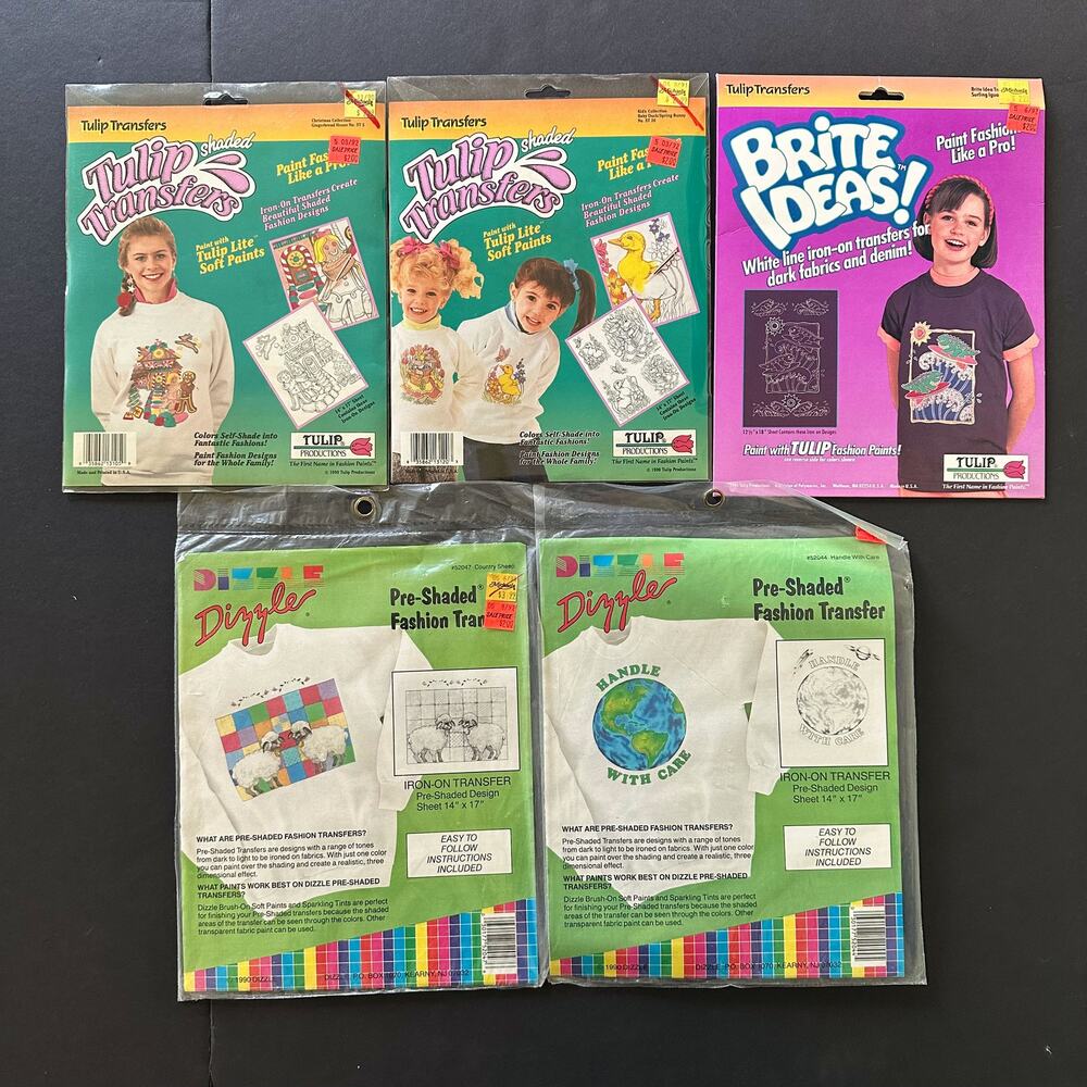 Pre Shaded Fashion Transfer Lot Tulip Dizzle Christmas Baby Animals More